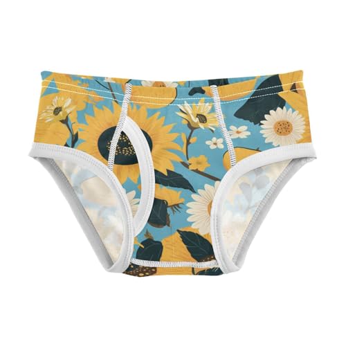 KLL Boho Style Sunflowers Manga Style Toddler Boys Soft Briefs Cute Undies