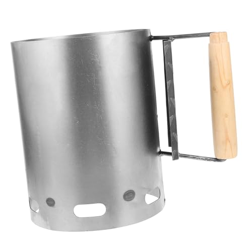 Veemoon Secchio per Ferro Manico in Legno Accenditore per Carbonella Strumento per Barbecue Carbonella Affumicatore per Stufa Fornitura per Barbecue