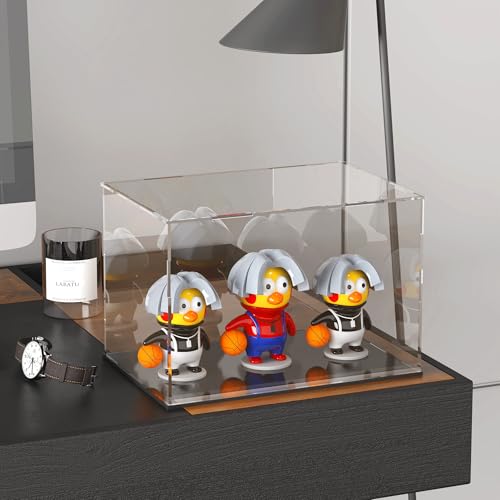 Image of Acrylic Display Case for Mini Helmet and Model Cars, Clear Display Box with Thick Base and Lid for Protection and Displaying, 7.5x5.5x5.5-inch