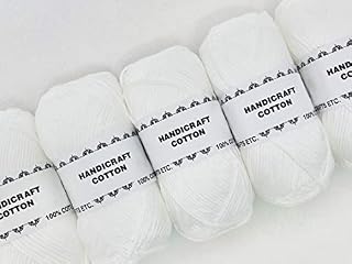 5 x 100g Dishcloth / Craft Cotton Yarn - (Cream)
