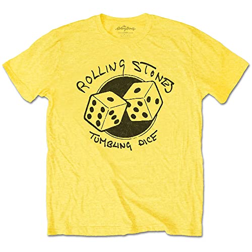 The Rolling Stones Tumbling Dice Officiel T-Shirt Hommes Unisexe - Les Beatles, Paul McCartney, John Lennon, RIngo Starr, George Harrison The Rolling Stones Tumbling Dice Officiel T-Shirt Hommes Unisexe