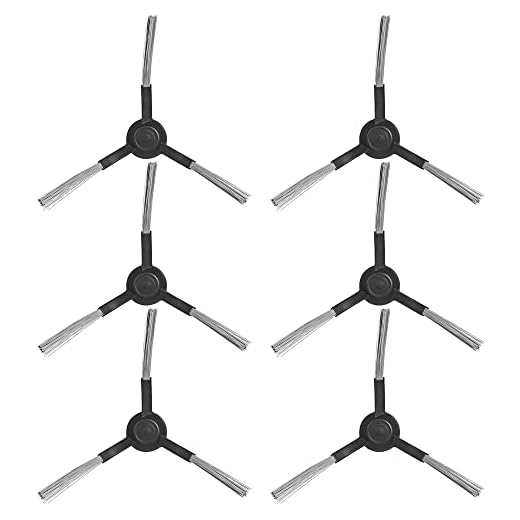 Tempaky Escova lateral de substituição para robôs de limpeza a vácuo de 3 braços, escovas laterais, peças de aspiradores de robô, substituição de escova lateral giória para JIA STYJ02YM 6 Pack