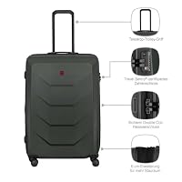 WENGER Prymo Large Hartschalenkoffer mit 4 Rollen, Trolley, Groß, 93 (107) l, Sicherheitsschloss, Damen Herren, Reisen Urlaub, Anthrazit, 653637 – Ansicht 4