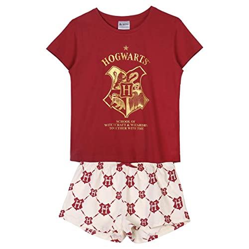 CERDÁ LIFE'S LITTLE MOMENTS Pigiama Invernale Harry Potter Grifondoro - 2 Pezzi In Cotone, Uomo E Donna, Rosso E Nero