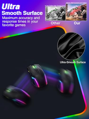 Image of Magnetic Charging Mouse Pad 31.5x15.75, 15W Fast Wireless Charging Desk Mat, XXL Desk Pad RGB Gaming Mousepad, Home Office Large Keyboard Pad with Ultra-Smooth Surface, Non-Slip Base