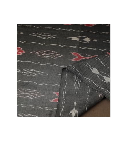 Image of Premium Sambalpuri Ikat Weave Pure Handloom Cotton Shirt Fabric Authentic Odisha Traditional Tie-Dye Craft, Soft Breathable Natural Cotton Material for Custom Tailoring, Casual & Formal Wear