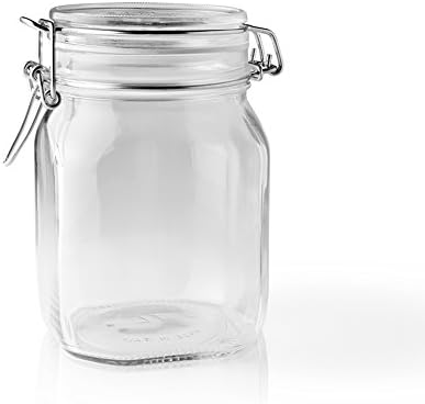 1000ml Square Glass Flint Kilner Jar - Case of 6