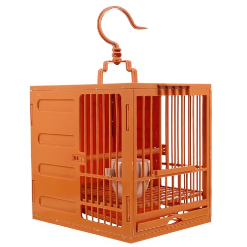 Abaodam Kunststoff Vogelbadekäfig für Kleine Vögel und Papageien Installieren und Platzsparend Brauner Taubenkäfig für Zuhause Geeignet