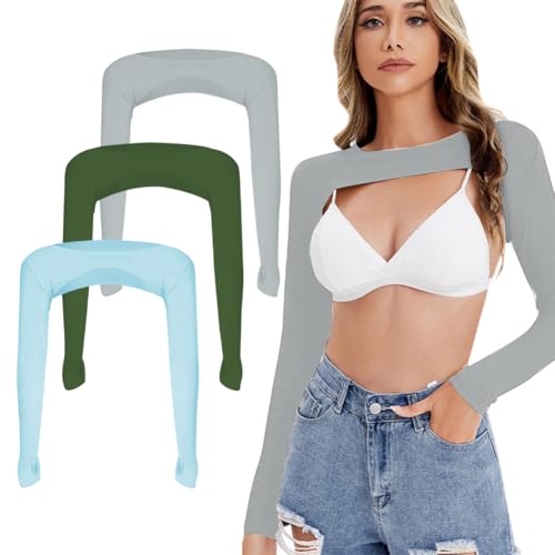 Sun Shawl Cooling Sleeves - Golf UV Shawl Arm Sleeves - Arm Covers for Women - Summer Ice Silk Shawl Arm Sleeves, Blue/Dark Gray/Olive Green 20.8in X 16.9in