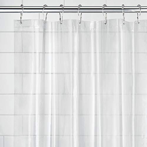 iDesign 3.0 Clear Shower Curtain, Transparent Bathroom Liner, Made of Mould Proof PEVA, 183 cm X 183 cm, 183.00 x 183.00 cms (Pack of 2) - Image 3