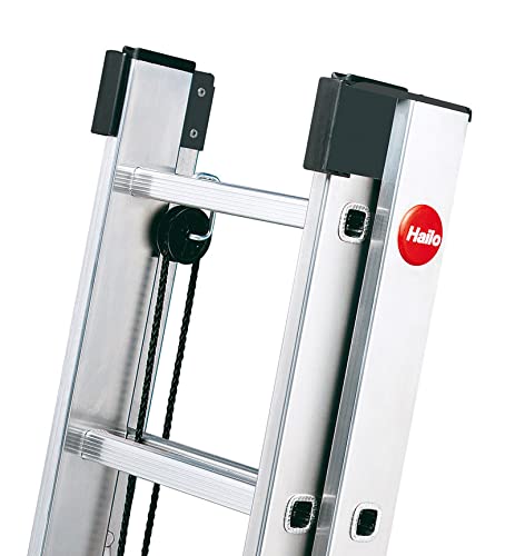 Echelle coulissante à Corde 2 Plans 2x16 échelons 7,9m/8,7m en Aluminium Hailo ProfiStep Duo