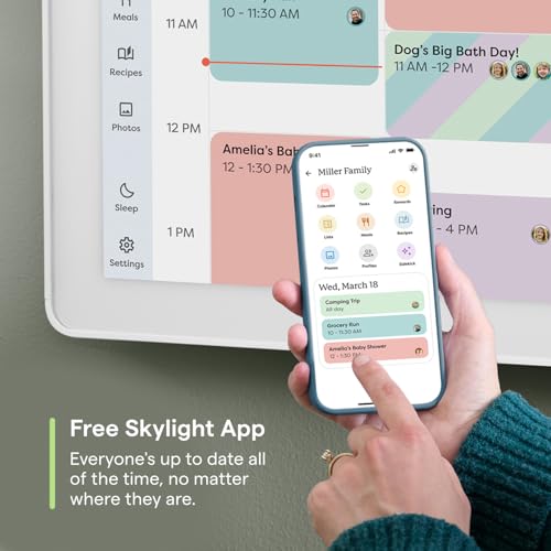 Image of Skylight Calendar Max - 27 inch Digital Calendar & Chore Chart, Classic White