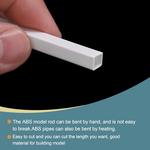 Image of MECCANIXITY 5pcs 20 inch Plastic Model Tube ABS Solid Square Bar 0.31 inchx0.31 inch White Easy Processing for Architectural Model Making DIY