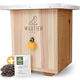 wildtier liebe Großes Hummelhaus Natur, geschraubtes Massivholz, Set - Nistmaterial...