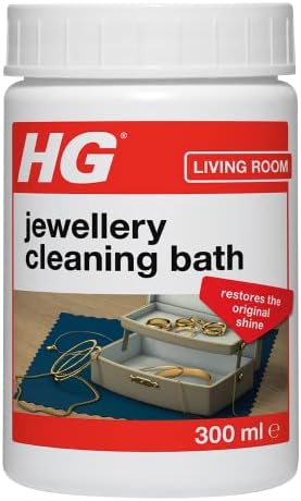 HG Jewellery Cleaning Bath, for Gold & Silver Fine Dress Jewellery, Gentle Easy to Use Cleaner Kit Restores Shine & Sparkle (300ml) - 437030106, White