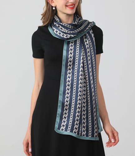 100% Mulberry Silk Long Scarf for Women Neck Scarves Large Oblong Silk Headscarf Hair Wraps Shawls with Gift Packed3