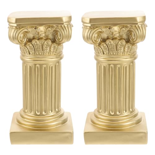 Columnas romanas Zerodeko de resina premium con pedestal dorado para decoración 2