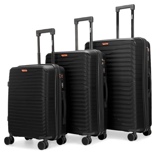 Bobcat Excavator 3-Piece Expandable Hardside Spinner Luggage Set with TSA Lock (Black)
