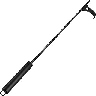 Fire Pit Poker 40-inch Extra Long Heavy Duty Wrought Steel Fire Poker Durable Solid Steel Black Fire Poker Stick Portable Outdoor Fire Poker for Fireplace Camping Fire Stove Hiking Campfire Poker
