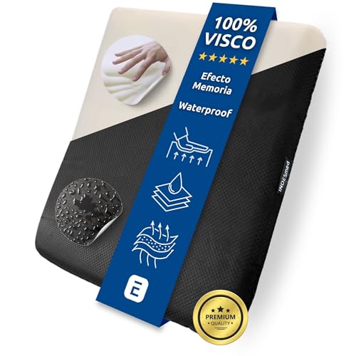 INDESMED Cojín Antiescaras Espuma Viscoelástica Alta Densidad, 100% Impermeable, Antideslizante y Ergonómico para Silla de Ruedas, Oficina |Cojín postural Funda Lavable|Fabricado en España 40x40x4cm