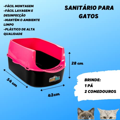 CAIXA DE AREIA PARA GATOS SANITÁRIO FURBA ROSA