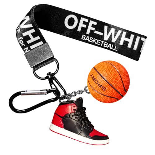 Generic - 3D Stylish Car Key Chain Accessories for Men and Women, Unique Basketball Shoe Car Keychain for Sport Fans Kids Gift (RedBlack-)