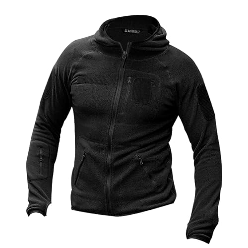 FREE SOLDIER Men's Tactical Long Sleeve Fleece Coat Weatherproof Full Zip Up Lightweight Fleece Jacket Sweatshirt