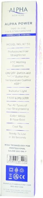 Hair Straightener 2 in 1 Tourmaline Ceramic Flat Iron for All Hair Types by Alpha New York