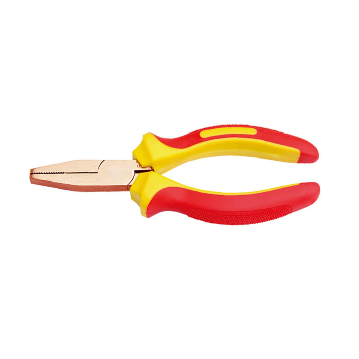 Szczypce płaskie, długość 6", izolowane, nieiskrzące, bezpieczne szczypce do wtryskiwania VDE 1000V, brąz aluminiowy, konstrukcja z pojedynczą główką, norma DIN(Beryllium Copper,150mm)