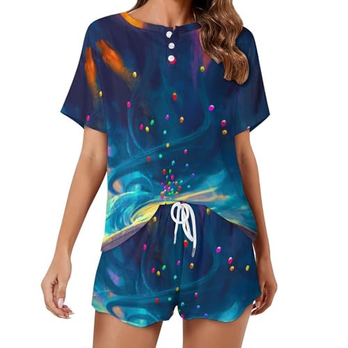 Pyjama femme manches courtes Ballon Garçon ensemble homewear été
