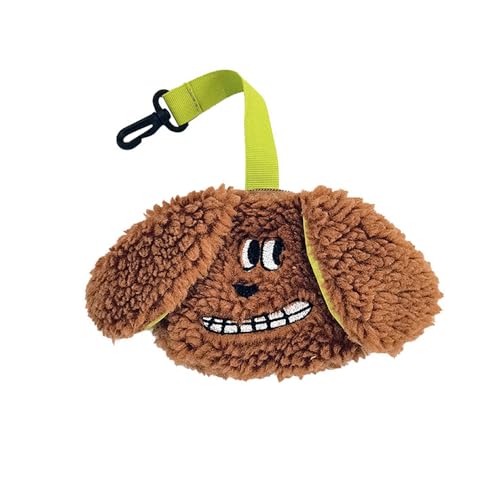 Dog Poop Bag Holder,Hand-free Plush Doggie Waste Bag Dispenser with Clip Lead for All Leash(not include Poo Bags)