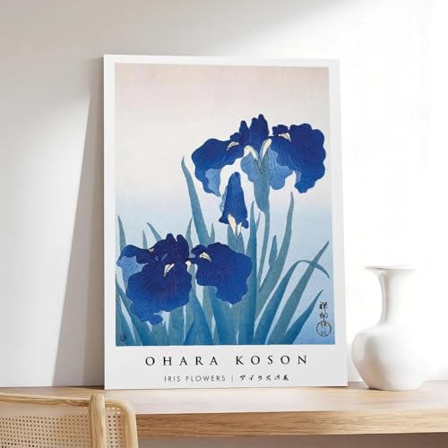 Poster de fleurs d'iris sur toile de qualité supérieure pour décoration de salon moderne