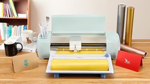 Image of Vinyl Roll Holder with Trimmer for Cricut Maker 3 and Explore 3 | Perfect for Clean Precise Cuts of Smart Vinyls and Heat Transfer Vinyl Iron On