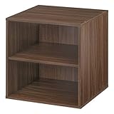 ぼん家具 棚付き キューブボックス 40×40cm 木製 収納 本棚 カラーボックス ウォールナット