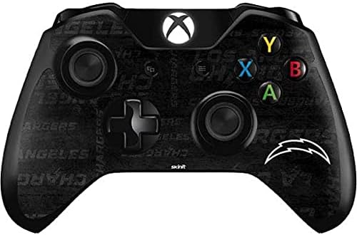 Skinit Decal Gaming Skin Compatible with Xbox One Controller - Officially Licensed NFL Los Angeles Chargers Black & White Design