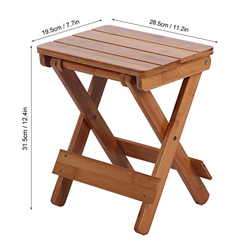 Nofaner Small Square Bench, Portable Foldable Solid Wood Rural Styles Square Bench Ergonomic Design Fine Workmanship For Outdoor Fishing Household Chair Seat #TOP3