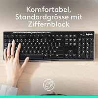 Logitech M705 Marathon Kabellose Maus, 2,4 GHz mit USB-Unifying-Empfänger, 1000 DPI, 5 programmierbare Tasten, Kompatibel mit PC, Mac, Laptop und Chromebook - Grau (Set mit Tastatur) – Ansicht 8