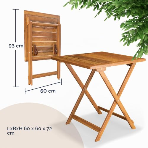 CASARIA® Bistro-Set Outdoor, klappbar, FSC®-Zertifiziert, für 2 Personen – Ansicht 5