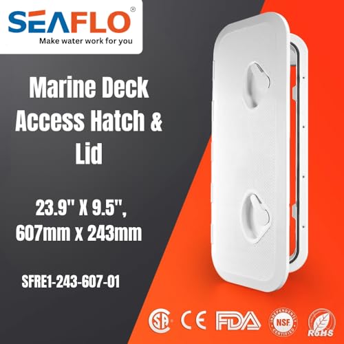 SEAFLO Marine Boat Deck Access Hatch & Lid 23.9" X 9.5" - White 607mm x 243mm by SEAFLO - Image 6