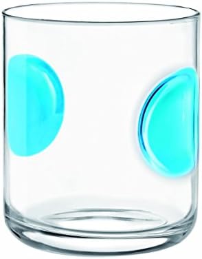 Bormioli Rocco Giove 10.5 Ounce DOF Glass with Blue Accents, Set of 6
