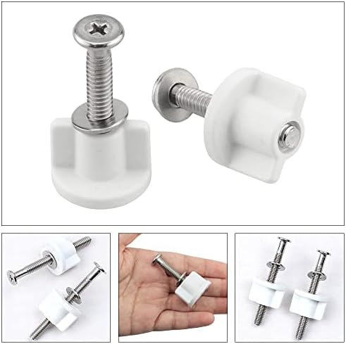 2 Set Universal Toilet Seats Screws and Bolts Toilet Seat Fittings Toilet Seat Hinges Screws Bolts for WC Seat Toilet Covers Replacement