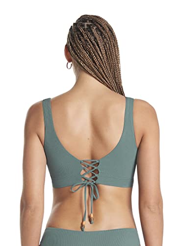 Maaji Womens Eucalyptus Green Allure Long Line Triangle With Removable Soft Cups Bikini Top, Green, Medium Us #TOP2