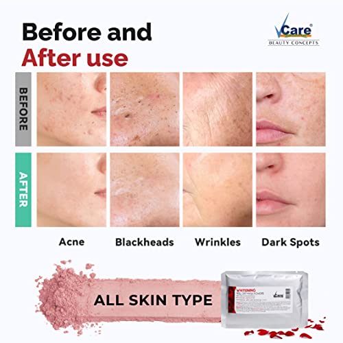 Image of Vcare Jelly Whitening Peel Off Mask For Facials Skincare |Face Mask Powder 30gm-Pack of 2 | Facial Skin Care Product for Women Smoothing, Moisturizing, Cleansing, Refreshing