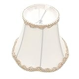 Uonlytech White Fabric Lamp Shade Burlap Clip On Chandelier Lamp Shades Linen Lampshade for Table Ch
