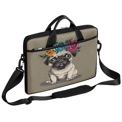Bolsa para portátil 15 pulgadas diseño Pug impermeable portátil