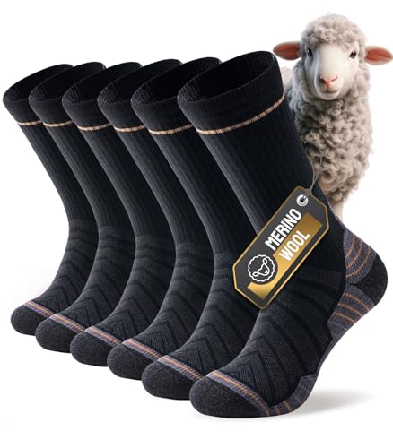 PULIOU Merino Socken Herren Damen Thermosocken Wandersocken...