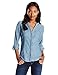Dockers Women's Chambray Convertible Roll Tab Sleeve Shirt