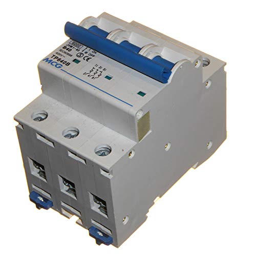Disjoncteur MCB triphasé 40 A 400 V 6 kA pour montage sur rail DIN Cover