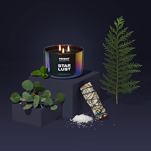 Friday Collective Star Lust Candle, Fresh & Clean Scented, Made With Essential Oils, 3 Wicks, 13.5 Oz #TOP4