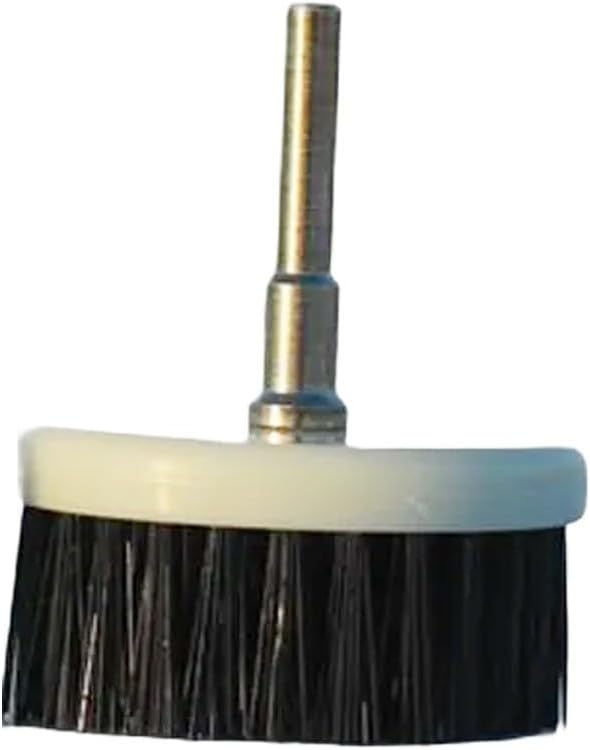 Disc Brush Hand Drill – Stiff Nylon Bristle Cleaning Brush, 6 x 6 x 8 cm Round Brush Head Compatible with Attachments, Heavy-Duty Sink & Scrubbing Tool(Black nylon)